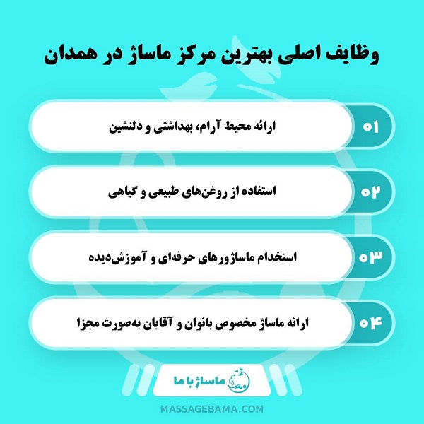 تجهیزات و امکانات مرکز ماساژ در همدان